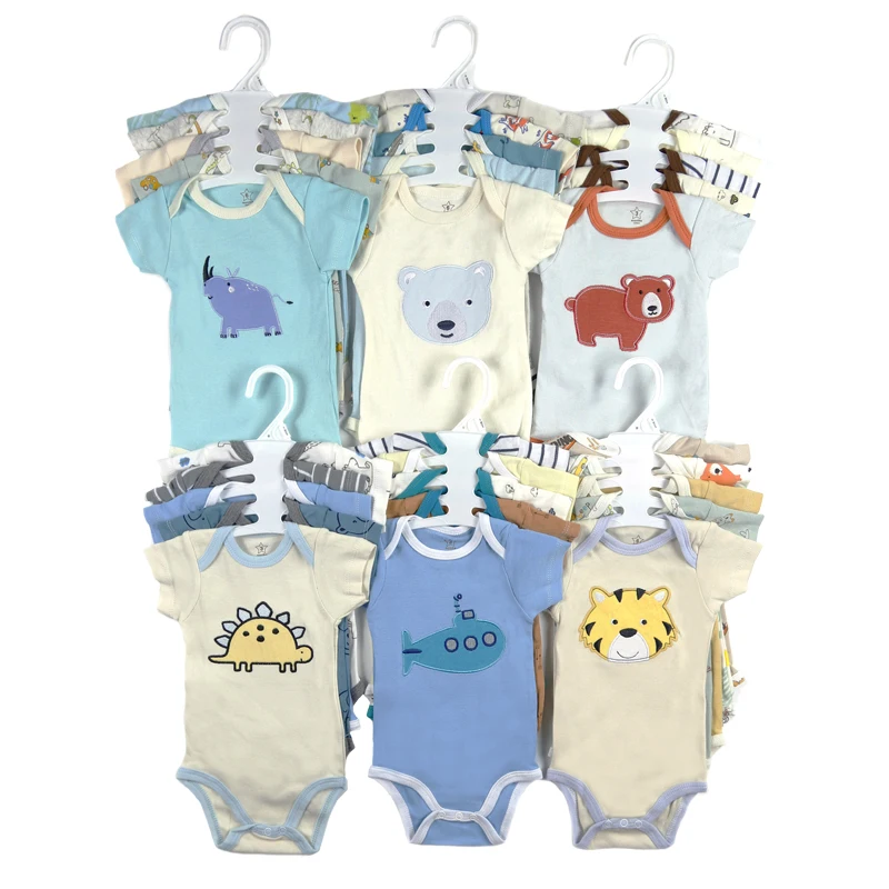 Newborn baby clothes custom logo color Infant Bodysuit Romper Clothes Cotton Baby Onesie Factory Wholesale Popular Outfit 0-24M