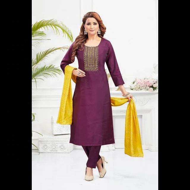 Hand embroidered simple Classic and Elegant Indian and Pakistani style Suit for Women