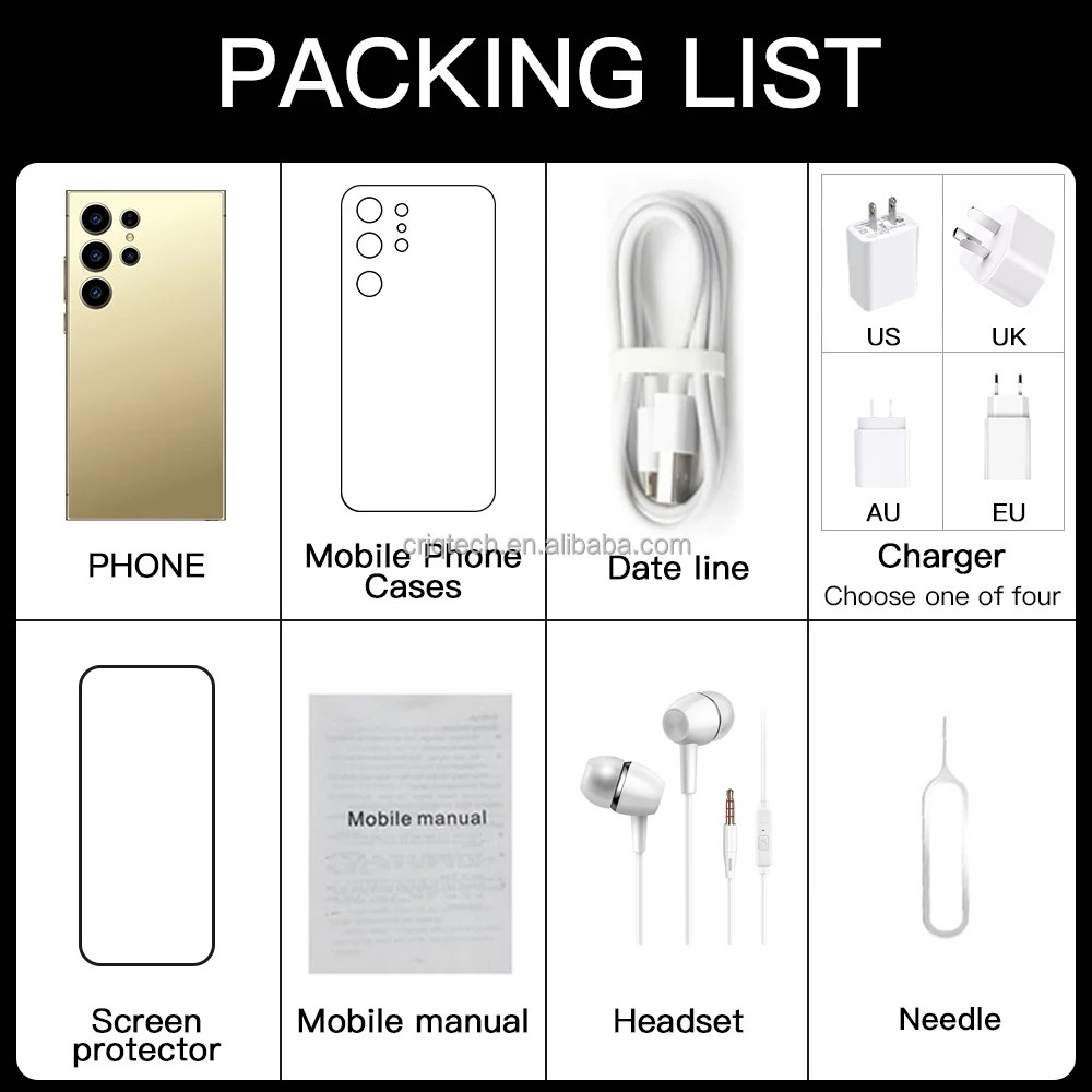 Factory Price S25 Ultra High quality Unlocked Smartphone Dual SIM 5G S25 Ultra Cell Phones 16GB+1TB Gaming Mobilephone