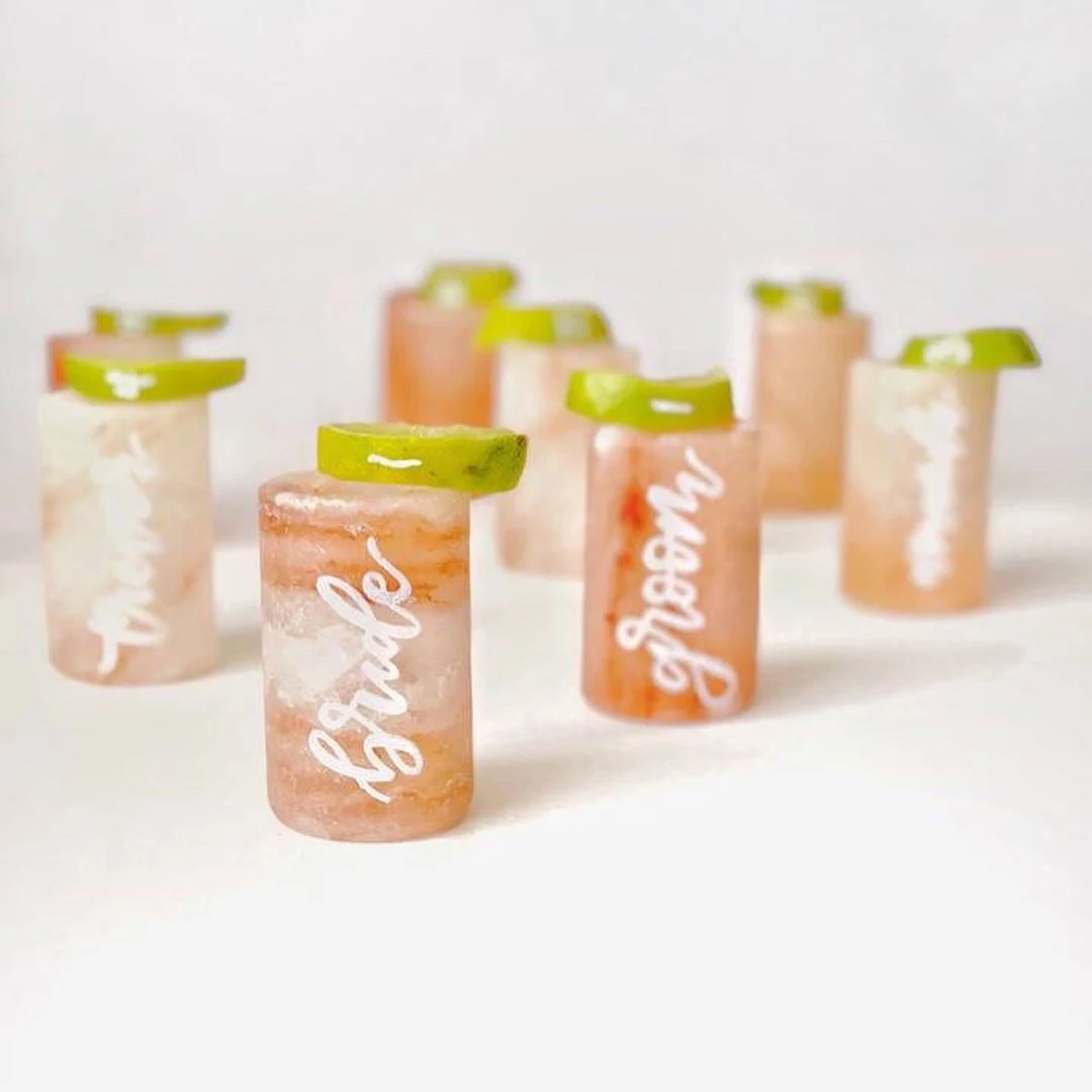 Wholesale Mexico Tequila Spirits Pink Crystal Rock Himalayan Salt shot glasses