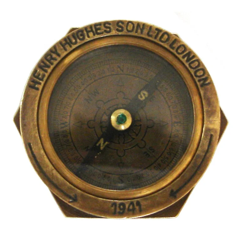 Top Selling Brass Antique Sundial Compass nautical vintage shiny brass antique design royal navy compass Pocket Watch Style