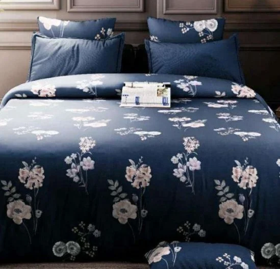 The New Bedding Set Includes Bedsheet For Double Bed And With Matching Pillow Cover In Pure Cotton Satin Material At SE