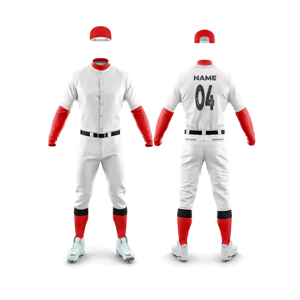 2024 New Design Custom Team Logo Baseball Shirts and Plain Pants Uniforms 2 Piece