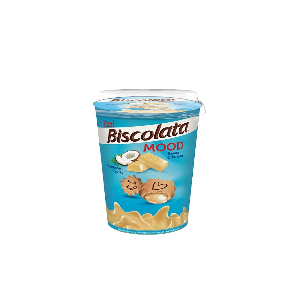 Solen Biscolata Mood Coconut Cream Filled Biscuit 125 gr x 24 All Time Fresh Date and Quality Service From Turkey