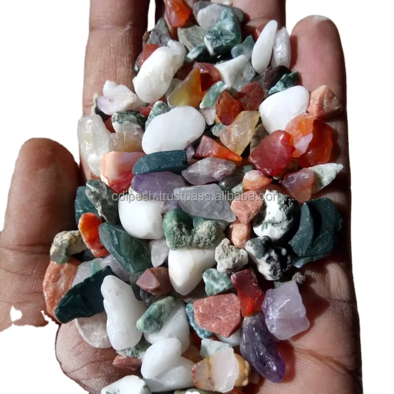 light weight solid natural dark color polished mix chips and aggregate stone for fish tank lansscaping stone