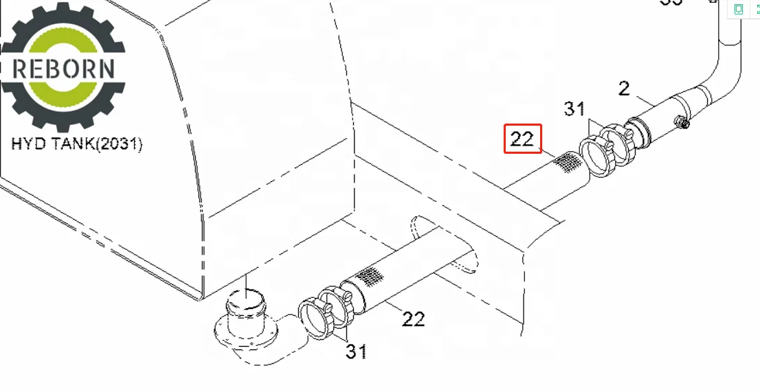 REBORN двигателя гидравлический шланг P760-101040 760-101040 для EPDM Резиновый Шланг низкая R200W3 R210LC3 R290LC7 R300LC7 R305LC7 R320LC7 R450LC7 R500LC7