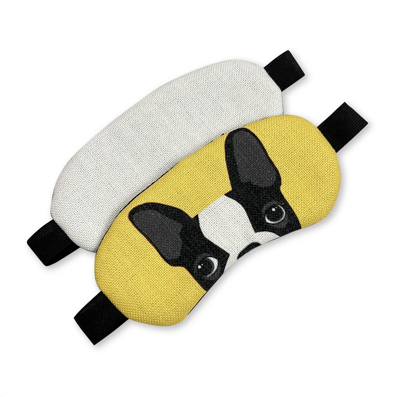 Buti Custom LOGO  Blank Sublimation Eye Mask Printing Sleeping Eye Mask Cotton Linen Sublimation Elastic Strap Shading Eye Mask