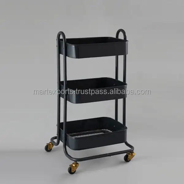 Hotel and Home Furniture Luxury Gold Metal Frame Bar Carts Drink Trolley Wine & Beer Serving Metal Bar Ware Trolley Hotels