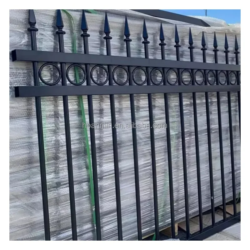 Outdoor Waterproof Wrought Iron Fence Panel Galvanized Steel & Aluminum Security Gate
