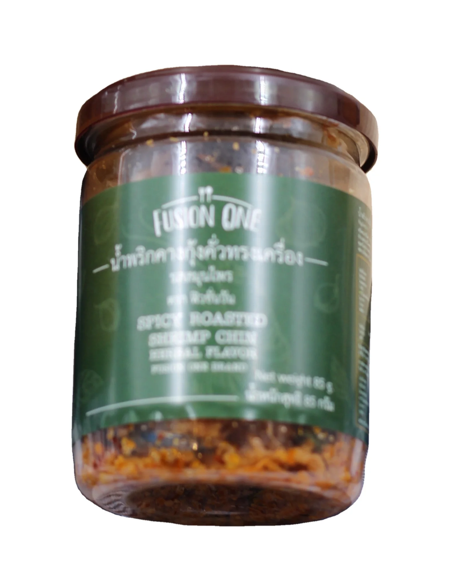 Thai Chilli Paste Spicy Roasted Shrimp Chin Herbal Flavor 85 g Fusion One Brand Rice Topping Natural Ingredients