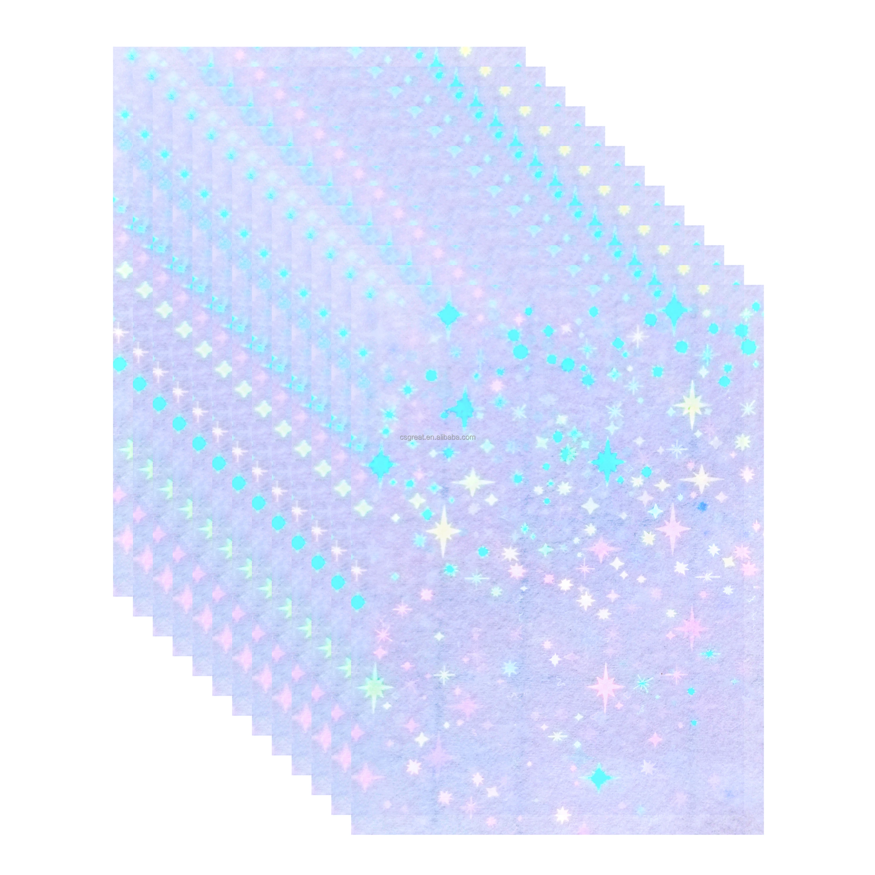 Laminado Frio Transparente Matte Brillante A4 20/50/100 Hojas Holographic Star Cold Laminate Roll PVC BOPP Lamination Film