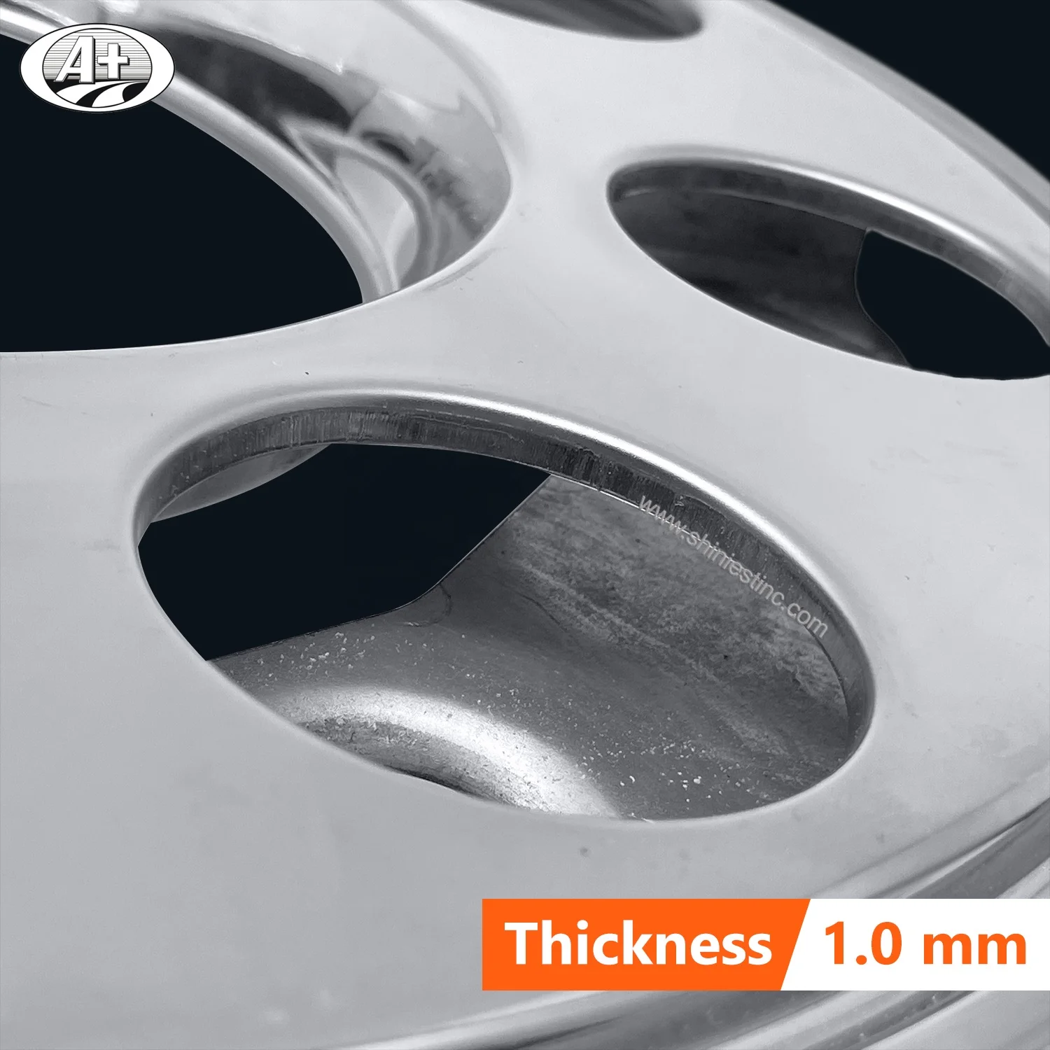 JP 22.5 T304 Stainless Steel Truck / Bus Wheel Cover Protector Ring with Open Center For STEEL WHEEL(4 taper mounting holes)