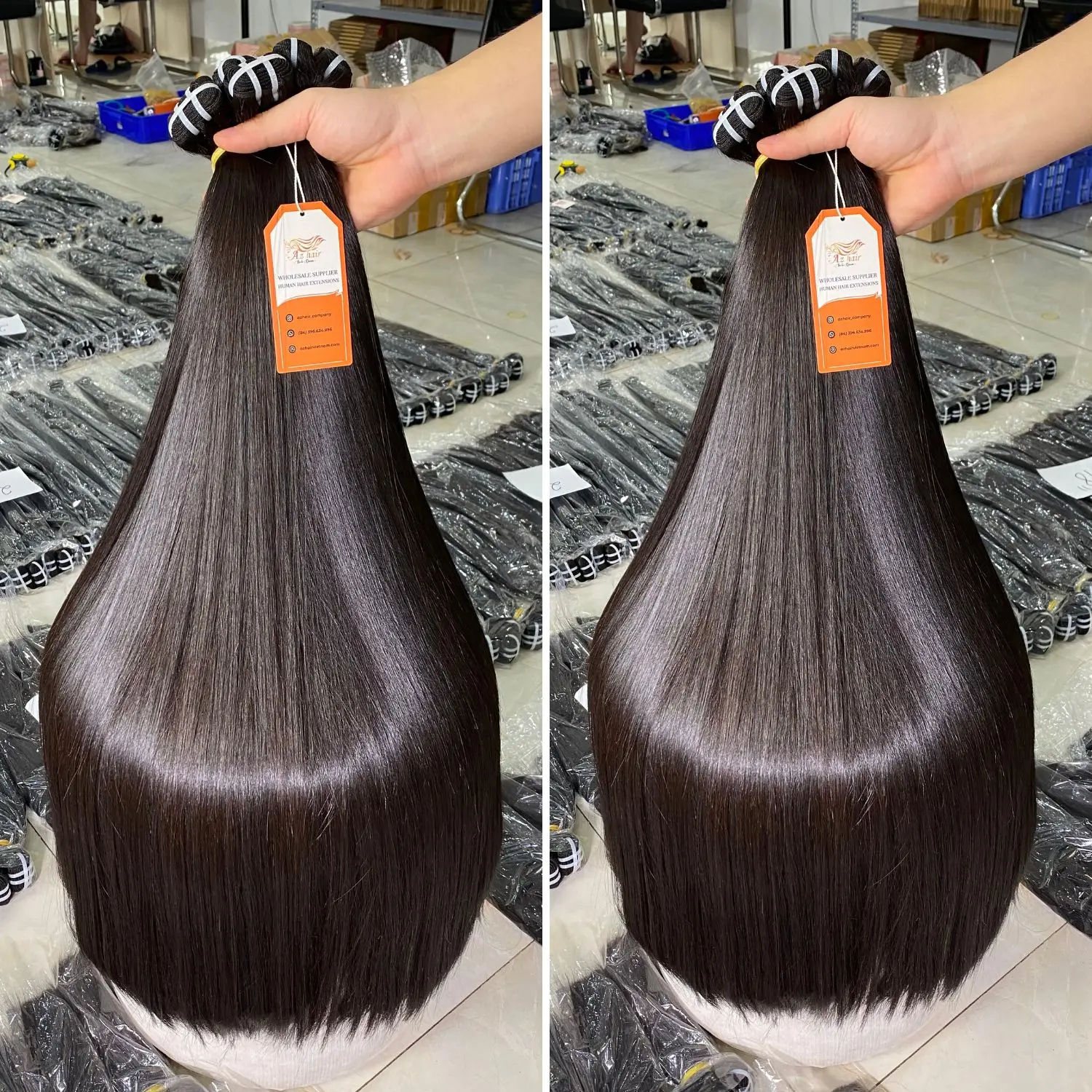 Super Double Drawn Vietnamese Human Hair Weft Straight Hair Color Hair Extensions Factory Price Wholesale Vendors