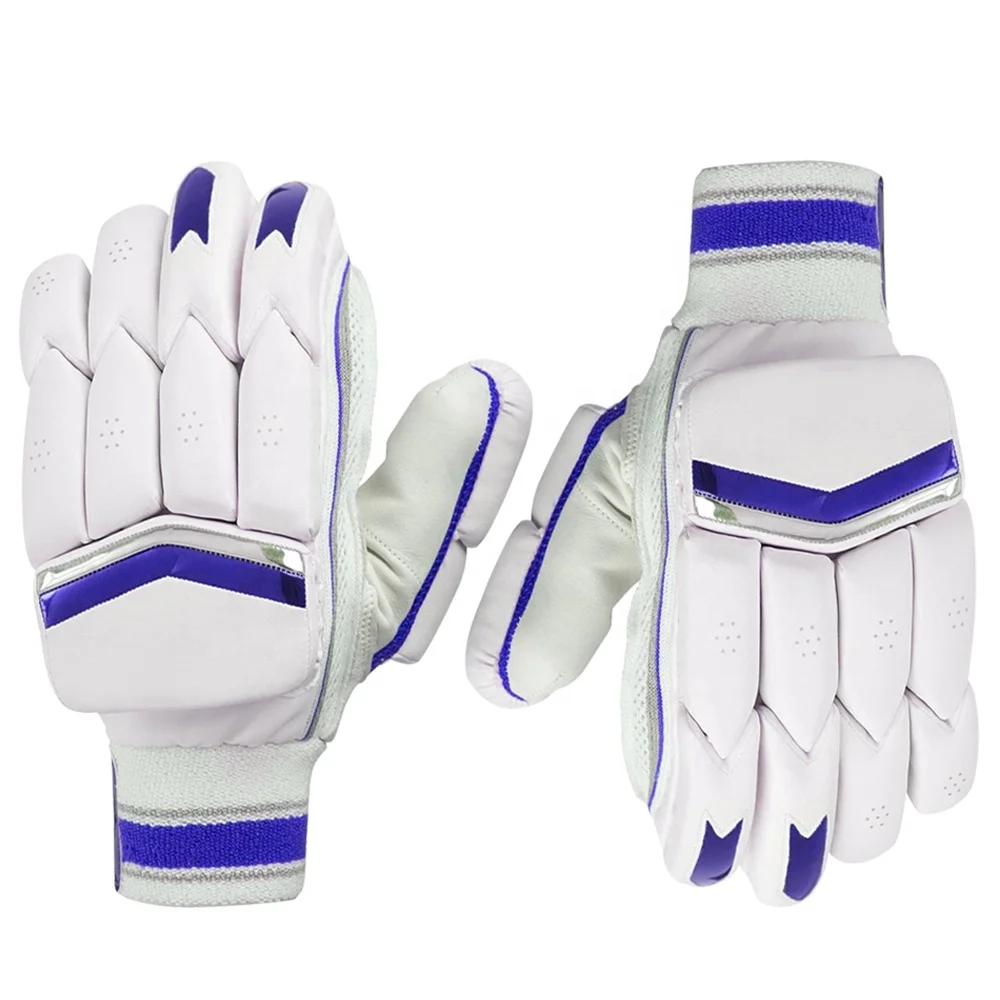 CRICKET BATTING GLOVES PLAIN BLACK & WHITE LIMITED ADDITION (MENS RIGHT HAND)