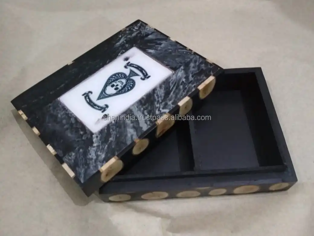 Playing Cards High quality handmade Wood Resin playing card box double deck