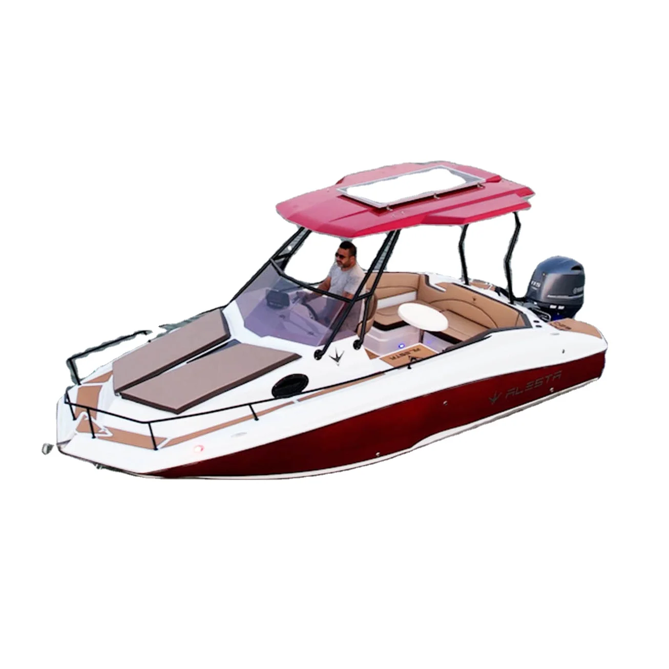 Alesta Marine LuxurySea Max 620 WA CABIN YELLOW New Fiber Glass Fishing Speed Boat Best Quality White Ocean Sea Lake River