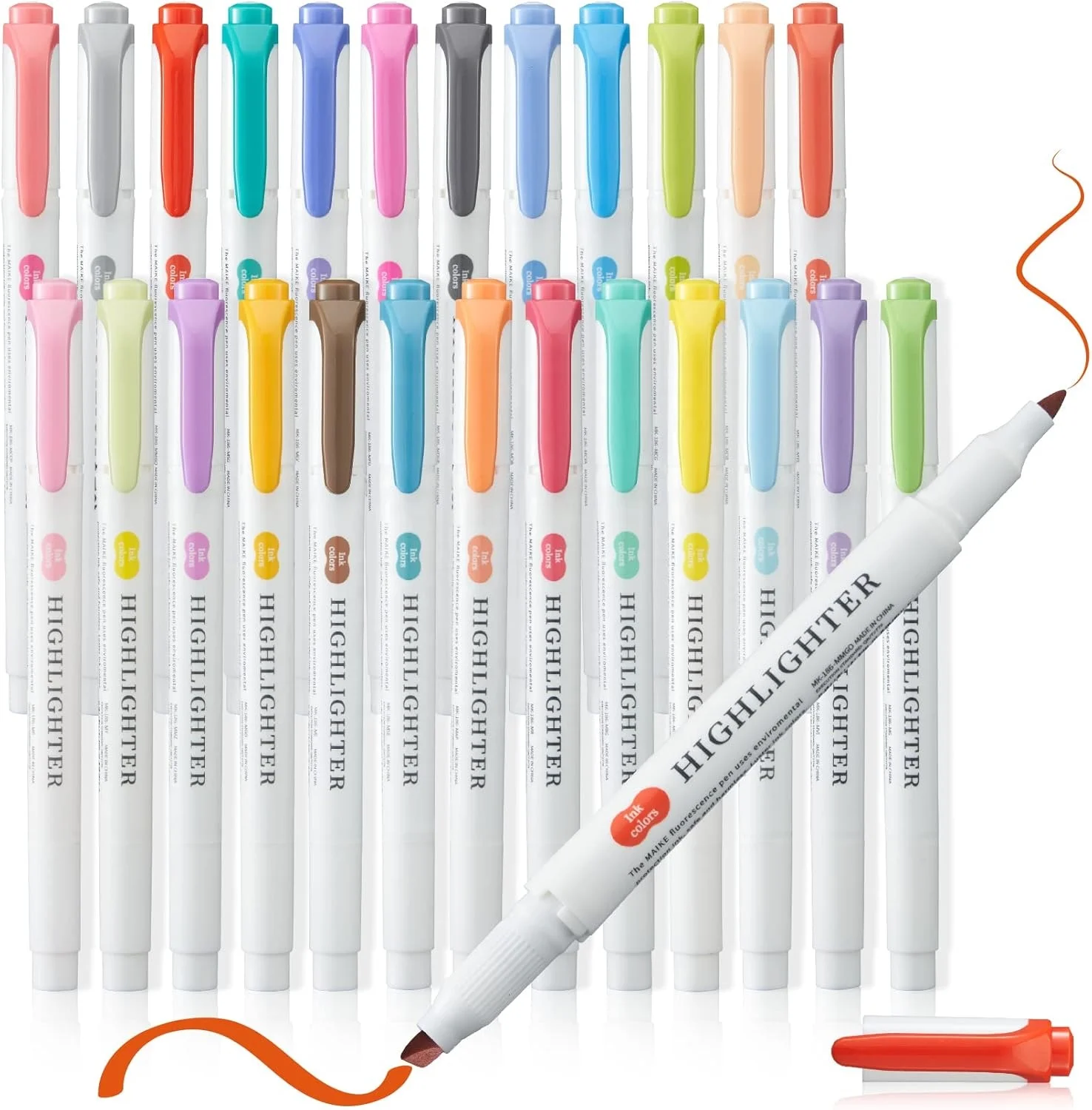 Customize New Cute Macaron Double Head Office School Highlighters Set Student 6 12 24 30 60 colors Block Marker Pens