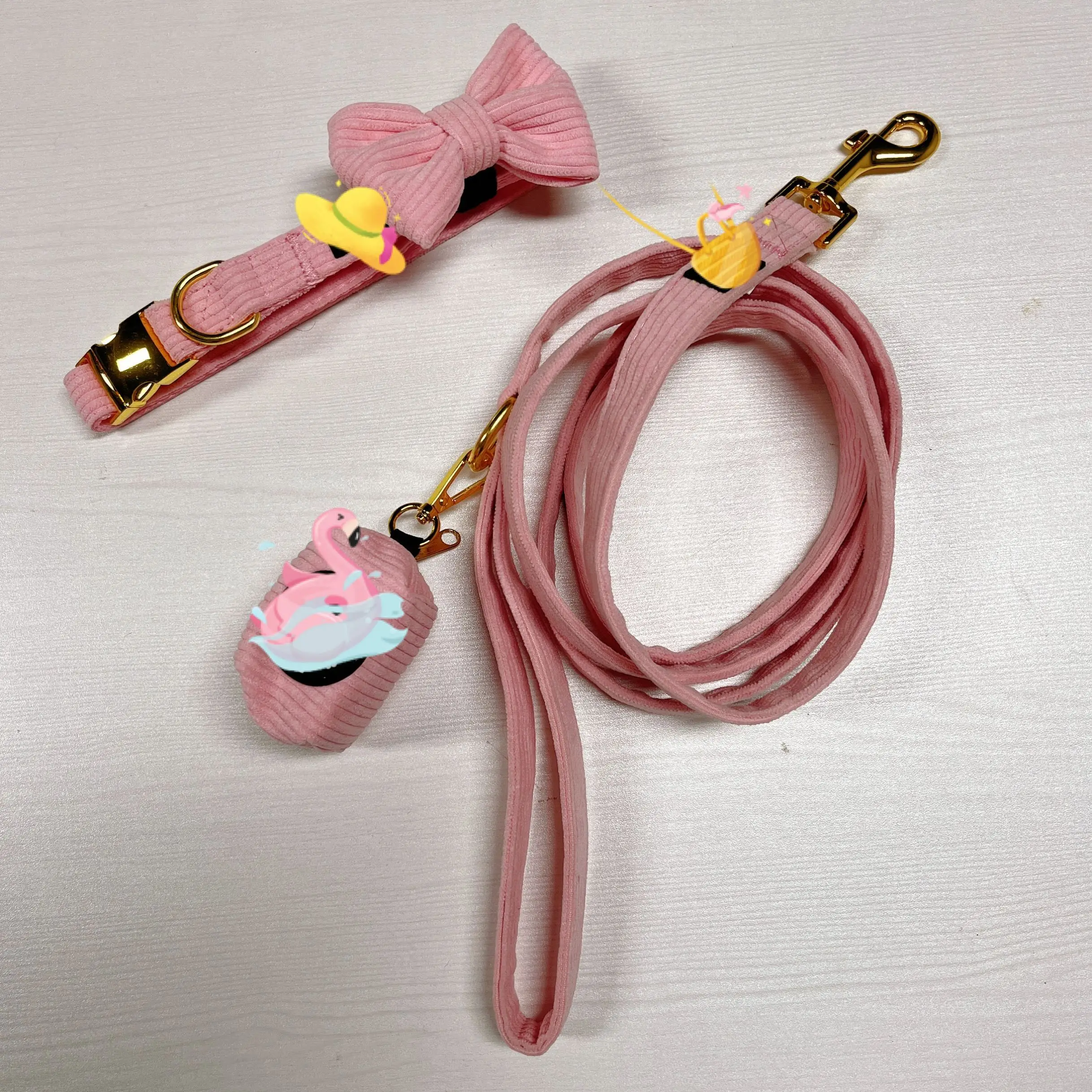 charms long leash real leather collar bamboo hemp dog harness soft choke customised blank bling for collars