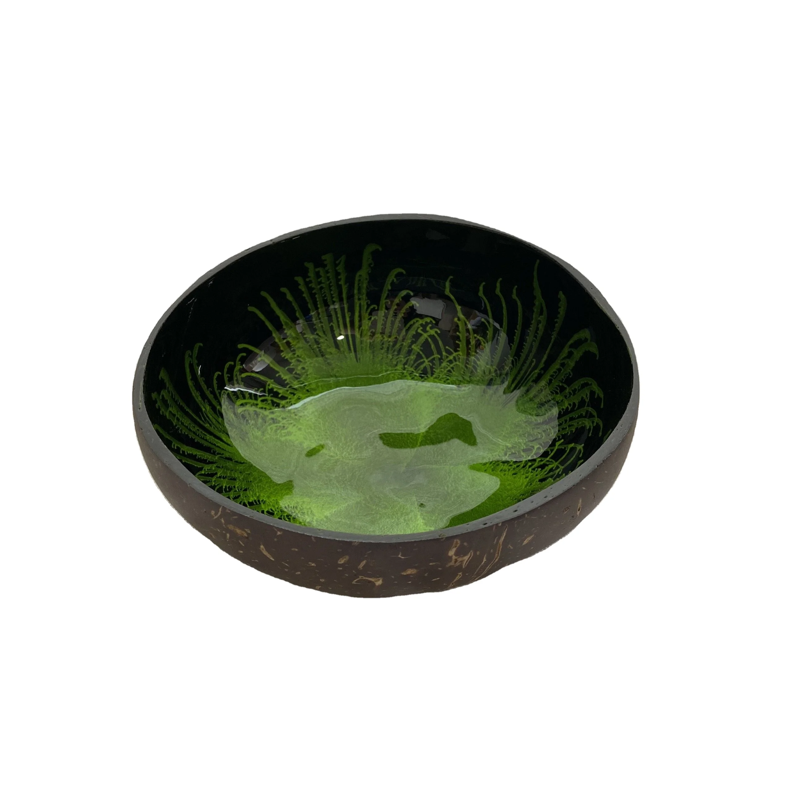 Экологичная чаша из кокосового лака, цветная чаша с различными узорами, чаша Jumbo ручной работы с ложкой, Салатница Acaia bowwl