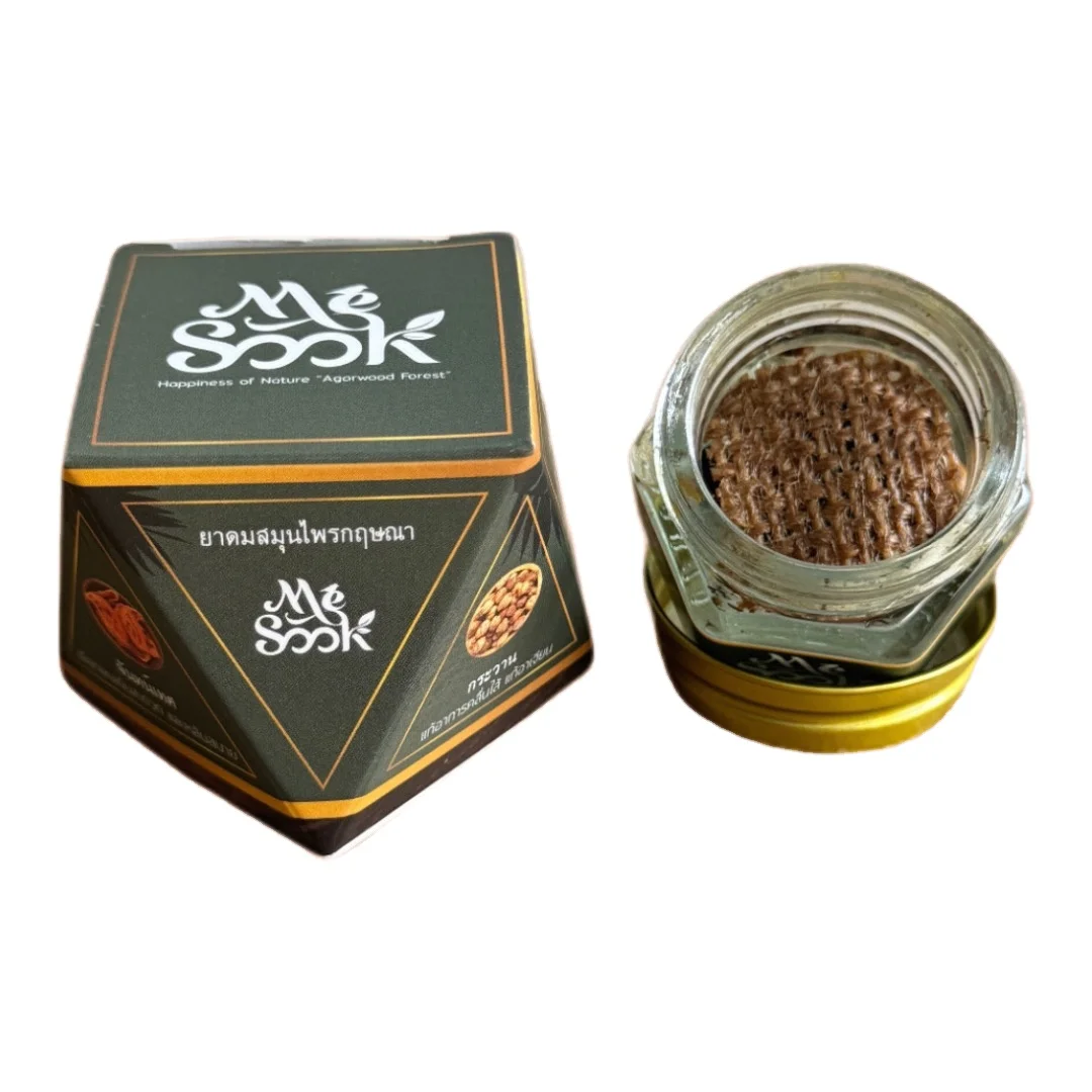 Agarwood Oil Extract Herbal Inhaler Pack Glass Jar 10 ml Essential Oil 100% Natural  Nasal Inhaler Spa Products from Thailand