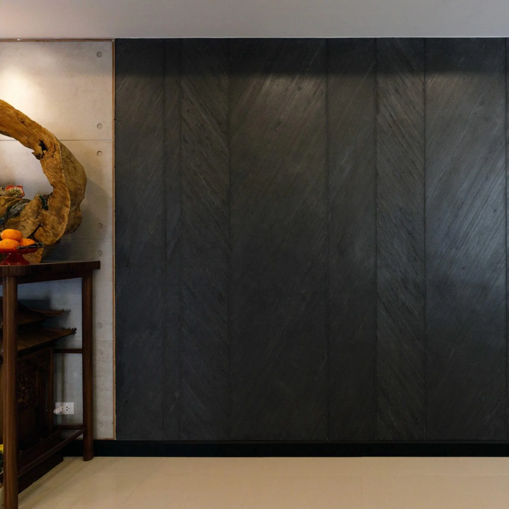 Ocean Black Thin Flexible Veneer Sheet 100% Natural Split Stone Slab Interior Exterior Wall Cladding