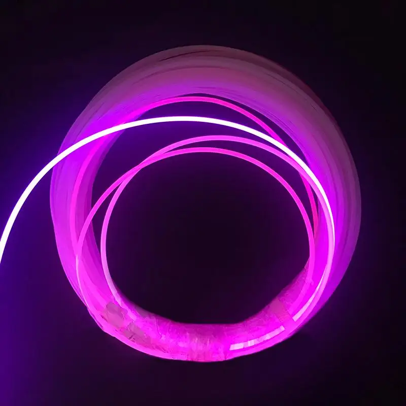 3 mm Night Glow Up Side Glow Fiber Optic Lighting, Solid Plastic Optical Fiber 7Color For Lighting And Decoration For Theme Park