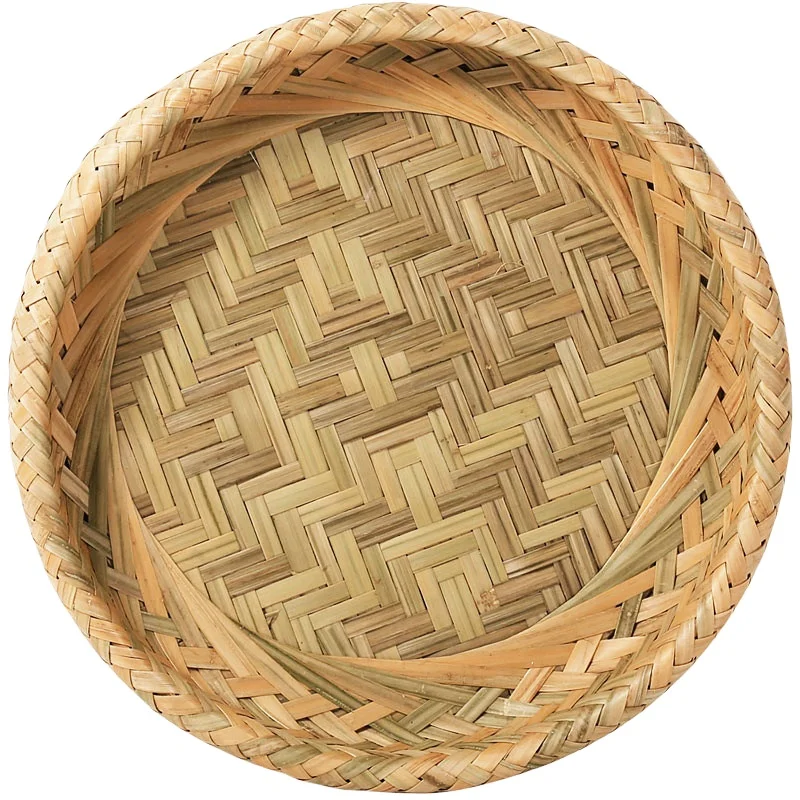 New deal  wholesale round handwoven fruit and vegetable basket non-chemical safety fruit basket bamboo