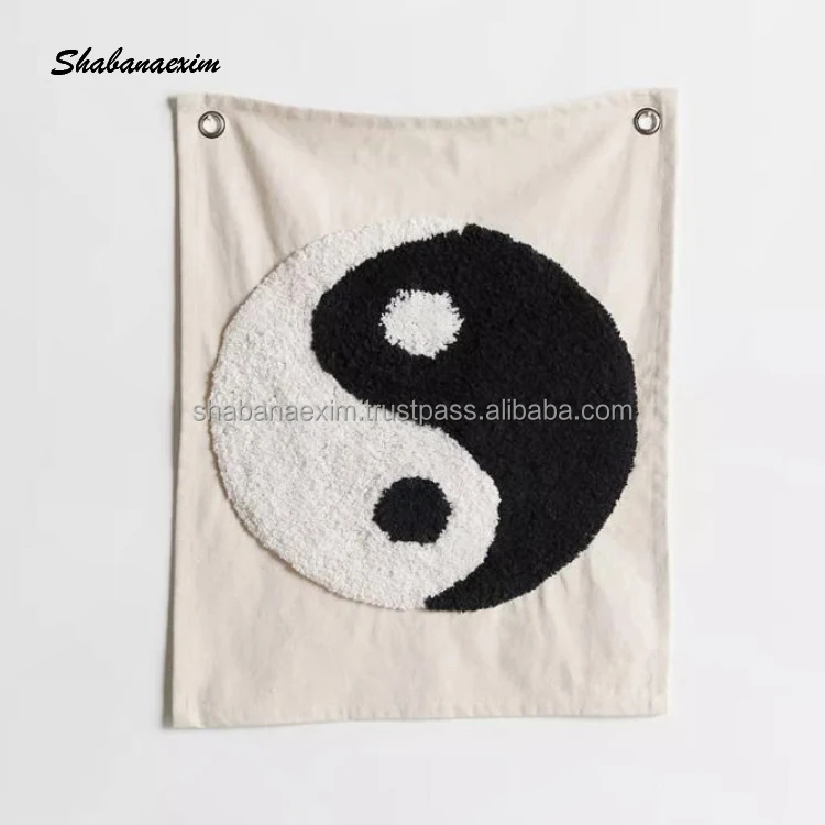 100% Cotton Woven Tufted Wall Hanging Handmade Indian Boho Canvas Luxury Home Wall Art Tapestry Manufacturer