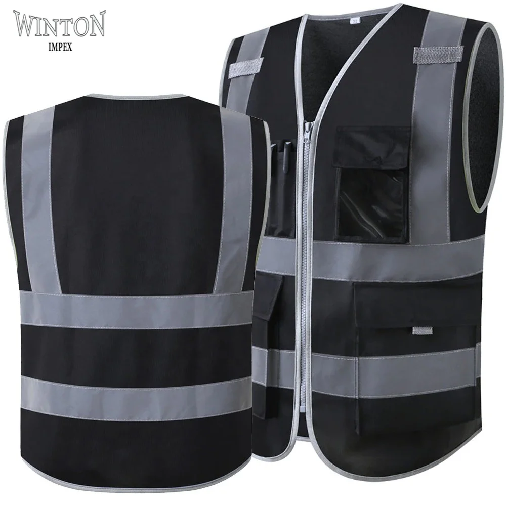 2021 OEM Custom Wholesale High Visibility Safety reflective Vest Black Cheap Reflective Vest Running Vest
