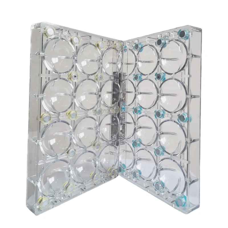 LST Polycarbonate Magnetic Double plate Chocolate Bar Moulds China Round Shape Chocolate  Candy Mold