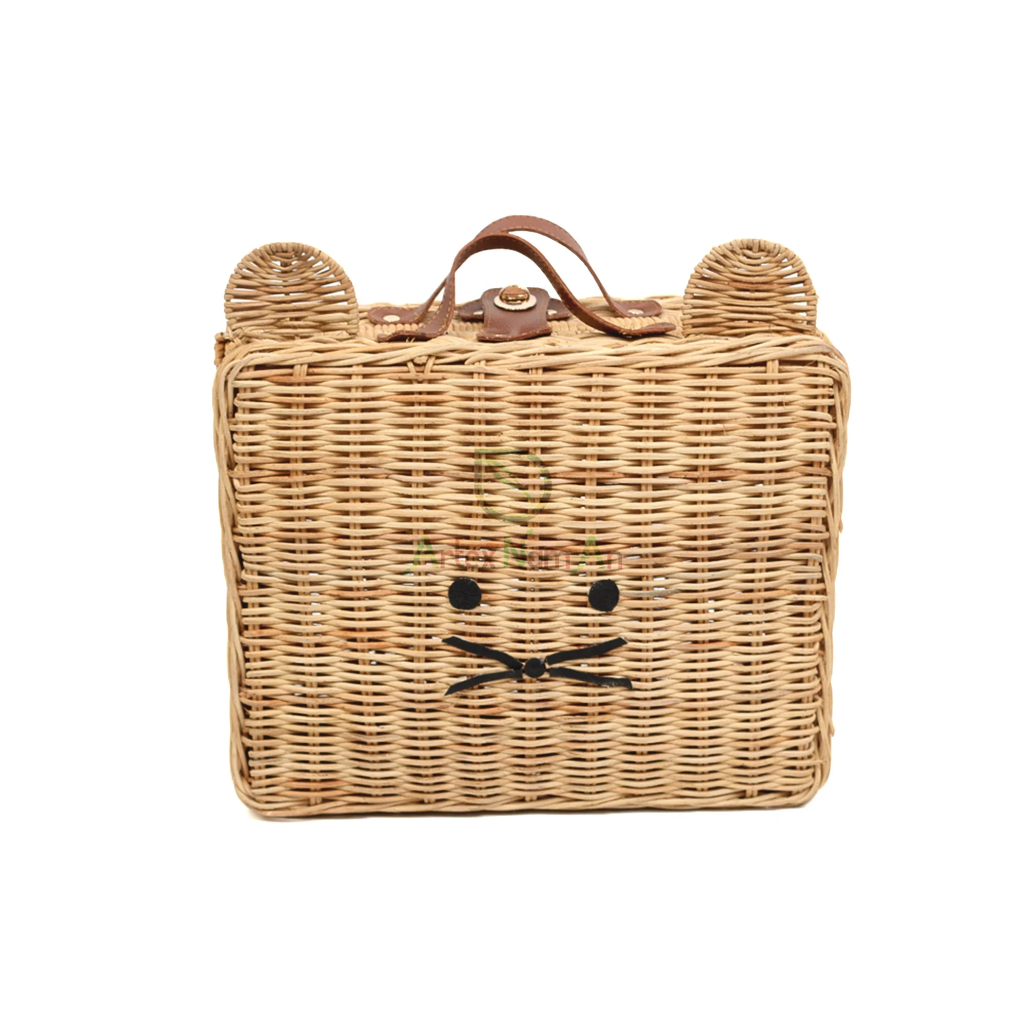 Vintage mini rattan luggage suitcases/wicker kids mini suitcases/rattan toy for baby & kids