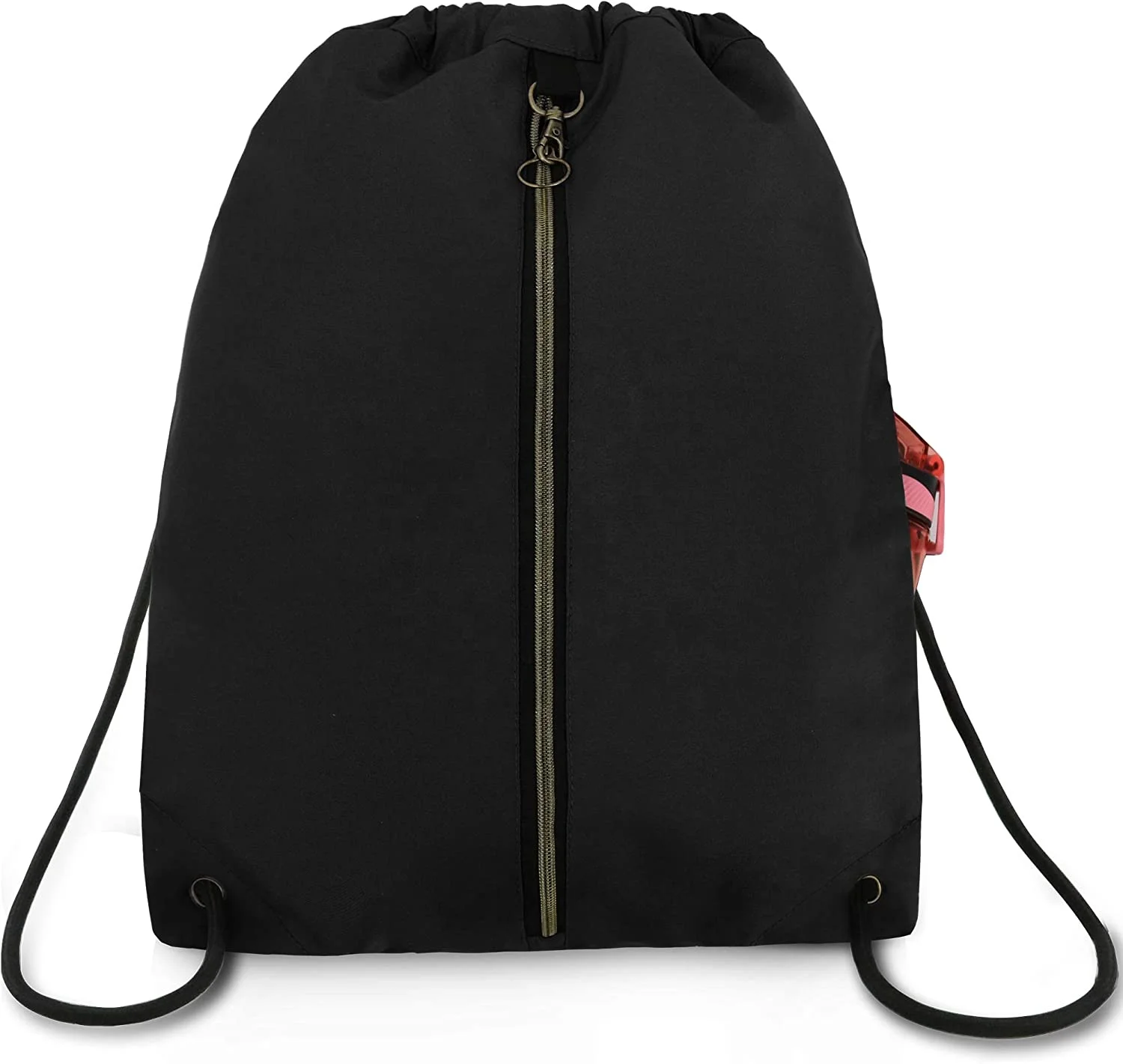 Drawstring Backpack with 3 Zipper Pocket and 2 Inside Pouch Drawstring bags Swim Bag sports Cinch Sack String bag