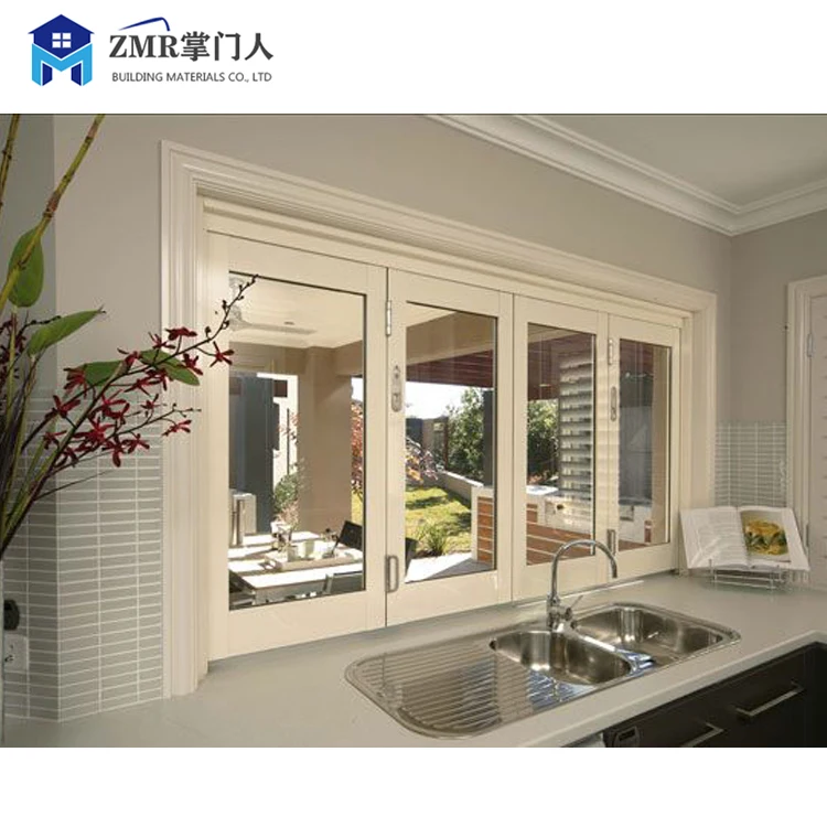 Алюминиевые закаленные стеклянные окна современные звукоизоляционные складные