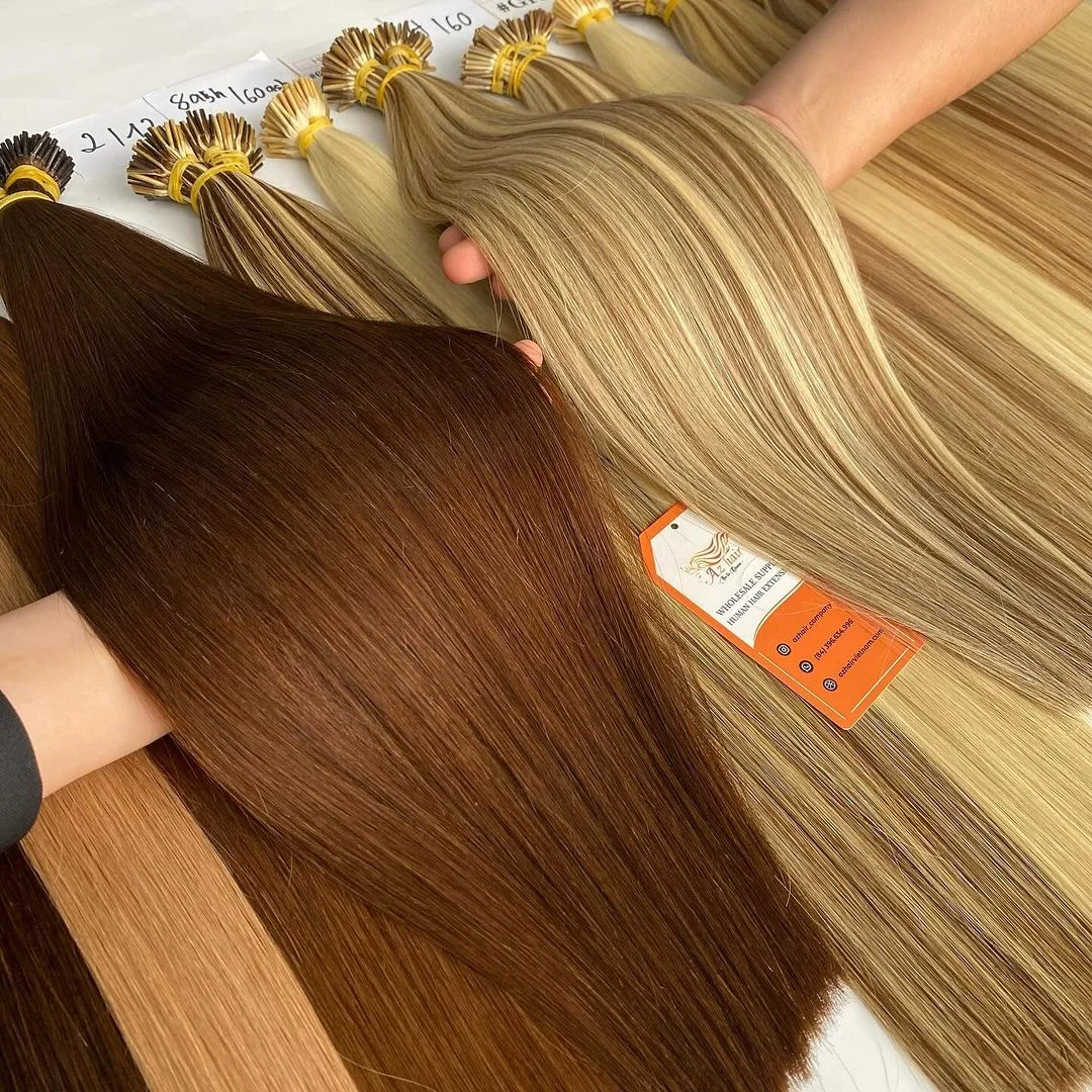 Big Color Palette I Tip Keratin Hair Extensions Vietnamese Human Hair Supplier Small Tips Easy To Apply