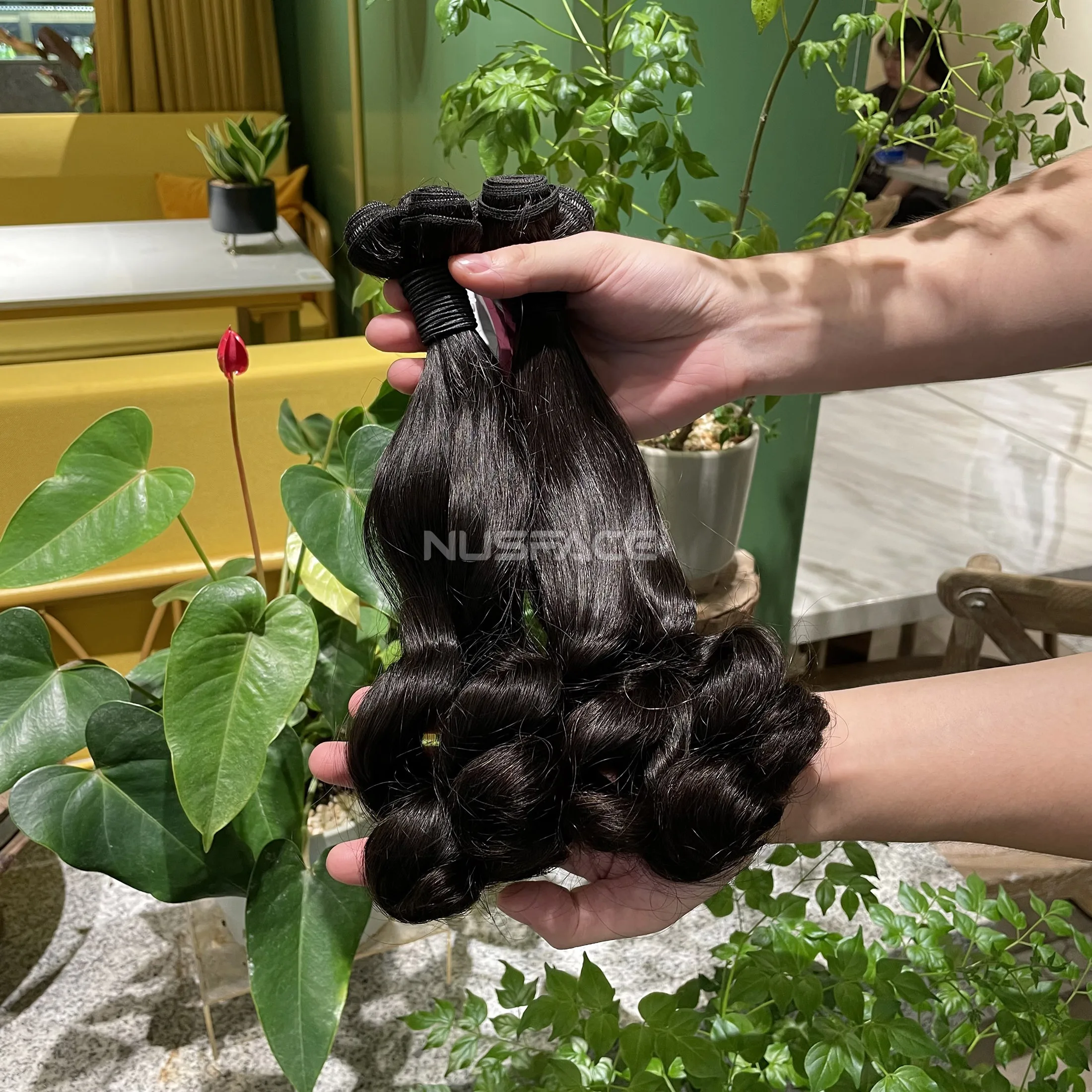 One Donor  Raw Virgin Cuticle Aligned Hair bundle Super Funmi Hair Double Drawn Egg Curl 100% Human Hair