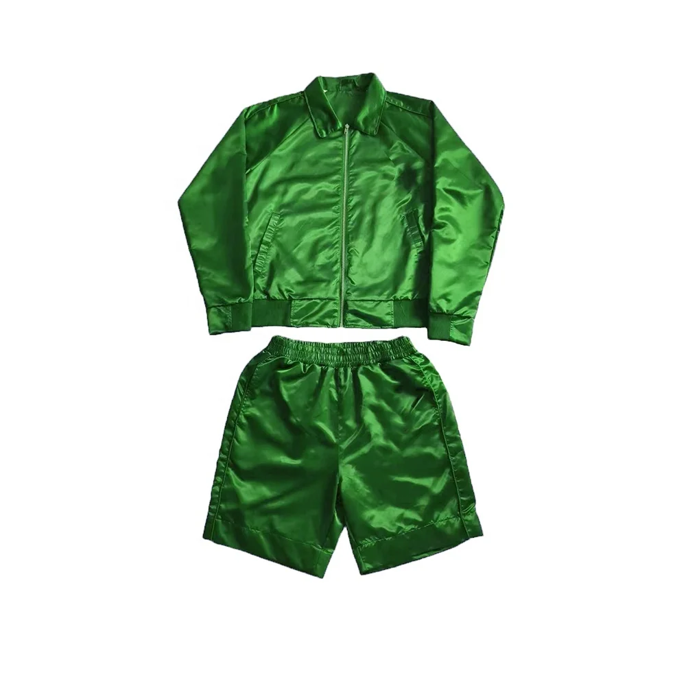 2024 new arrival stylish color block zip up wind breaker custom men windbreaker short set tracksuits for sport