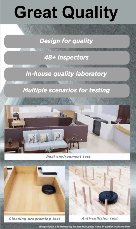 Electric/Battery Powered Robot Cleaner PET Friendly Hoover with Self-Emptying Cleaning Dust Bag