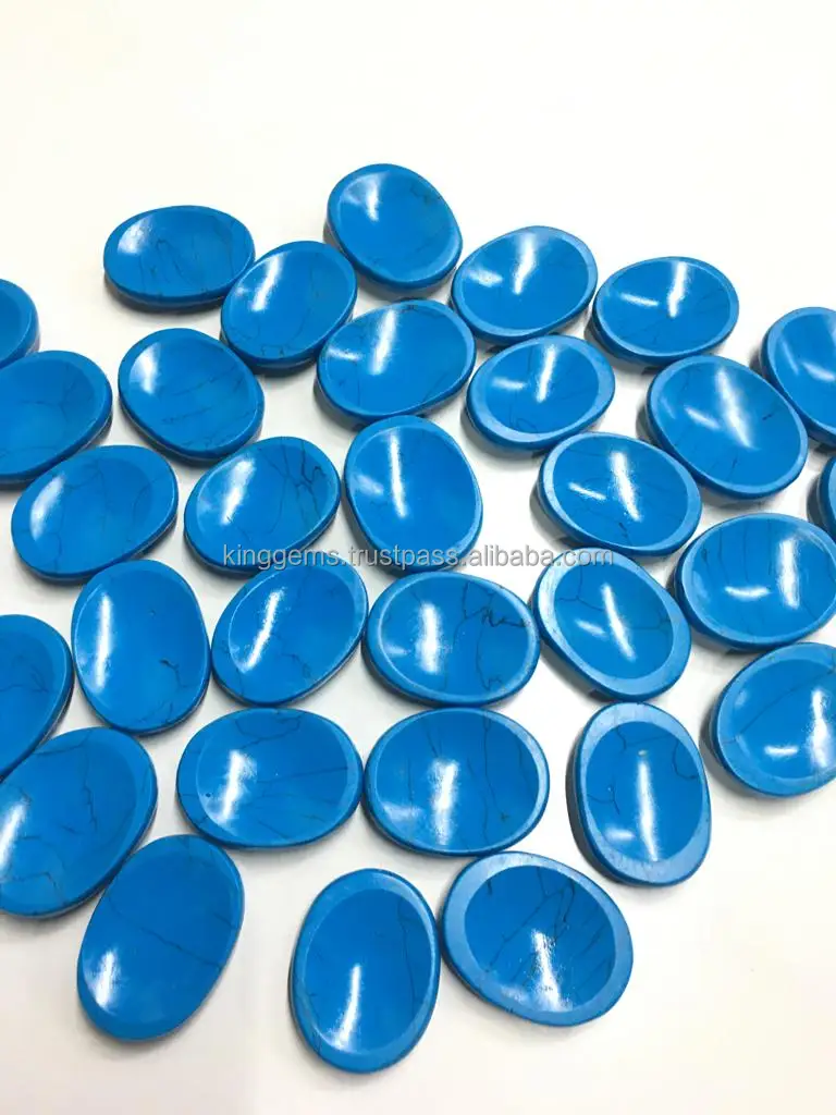 Wholesale Custom Gem Crystals Healing Chakra Stones TURQUOISE worry stone for reiki crystal healing meditation