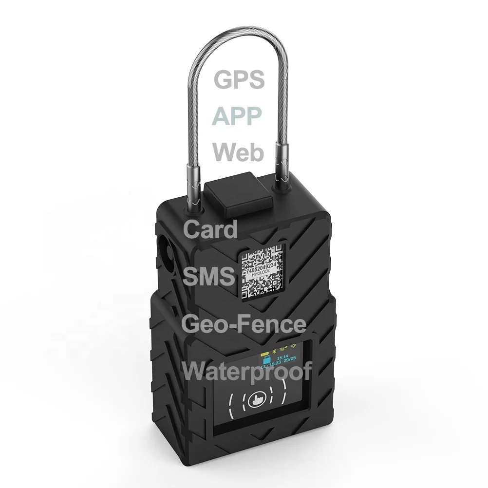 G508N Stainless Steel Safety Alarm Electronic Smart GPS Remote Padlock For  Cargo Container Tracking Device