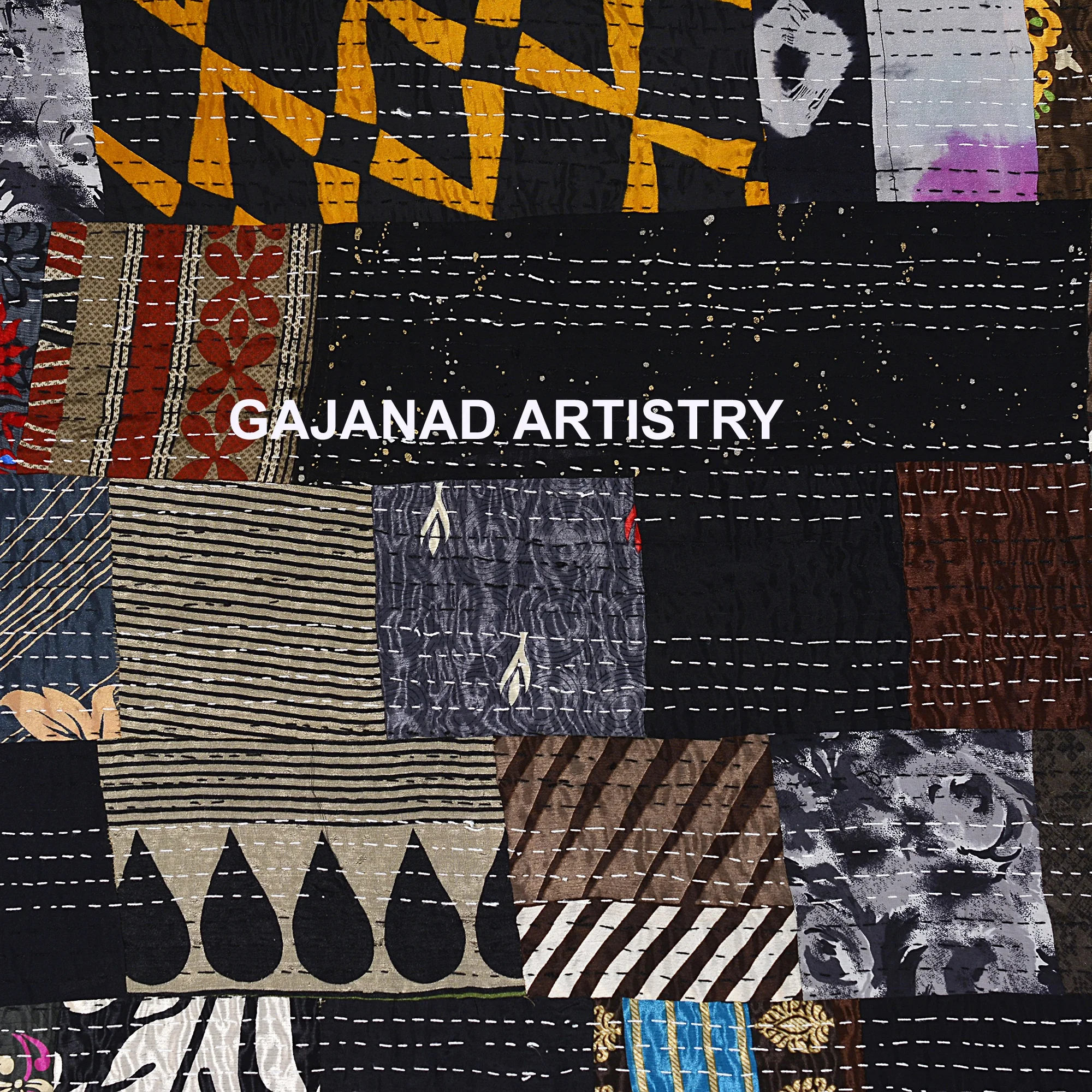 handmade kantha bedcover bedspread blanket coverlet patola silk patch work vintage indian quilt room decorative