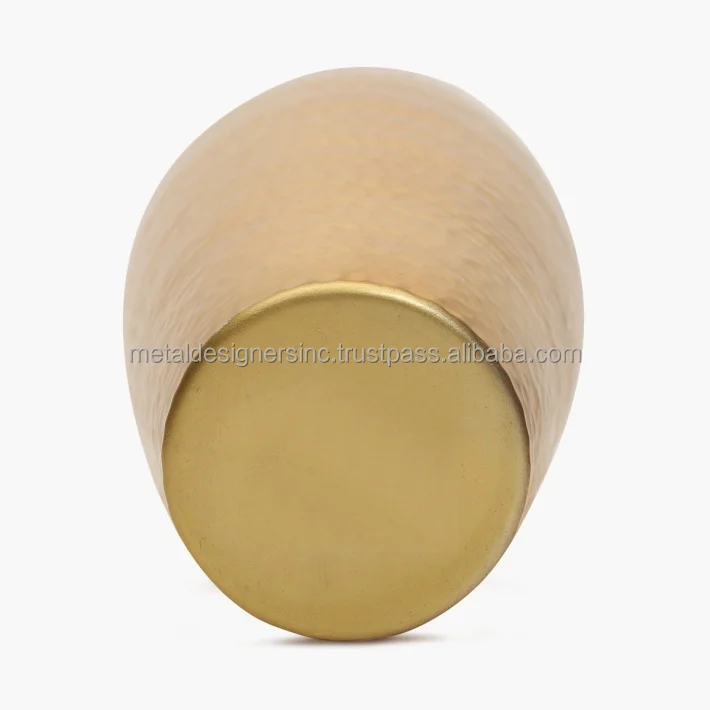 Hammered Bottle Vase in Antique Gold Finish Indoor and Outdoor Use Decorative Tableware Floor