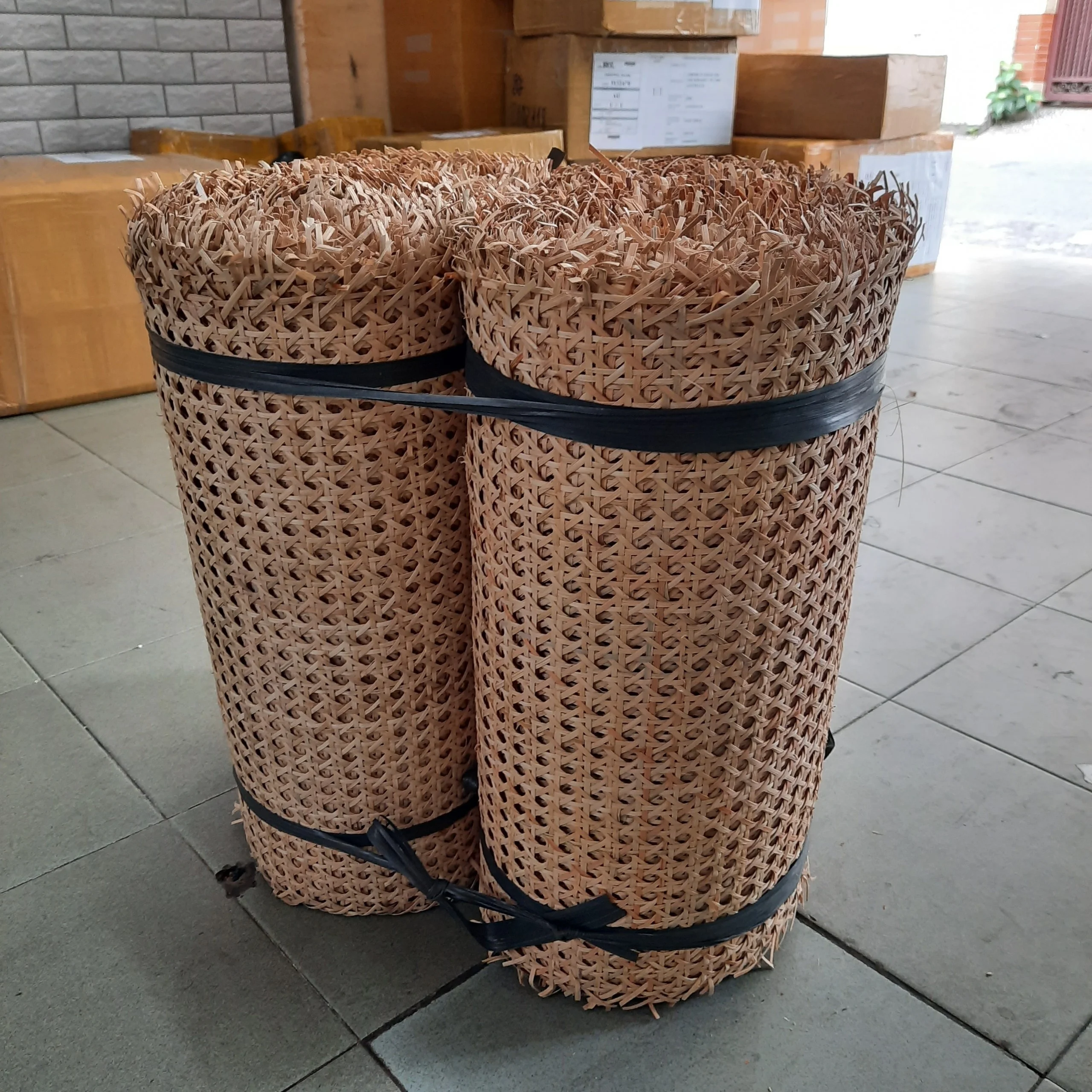 
100% natural high quality rattan webbing roll mesh bleached furniture cane- Rachel Storage 