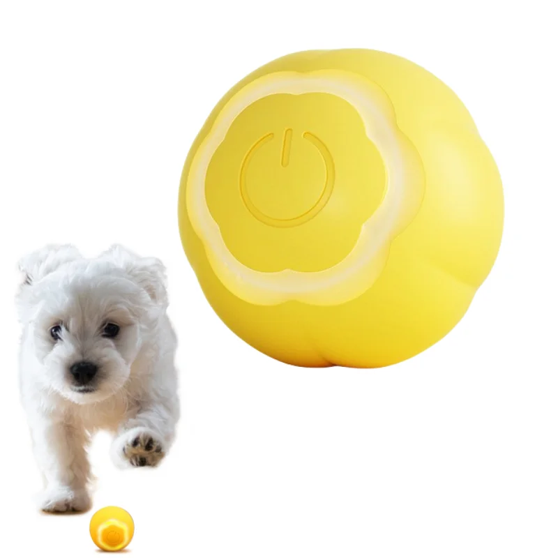 New design atuo rotating bouncing pet smart interactive toy wicked ball with LED light