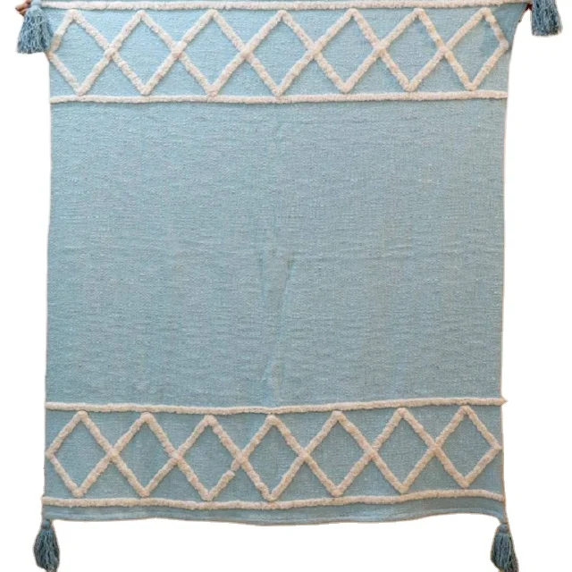 Красивое и красочное плетеное ворсовое одеяло с разным дизайном цвета слоновой кости ручной работы мягкая шерсть марокканский