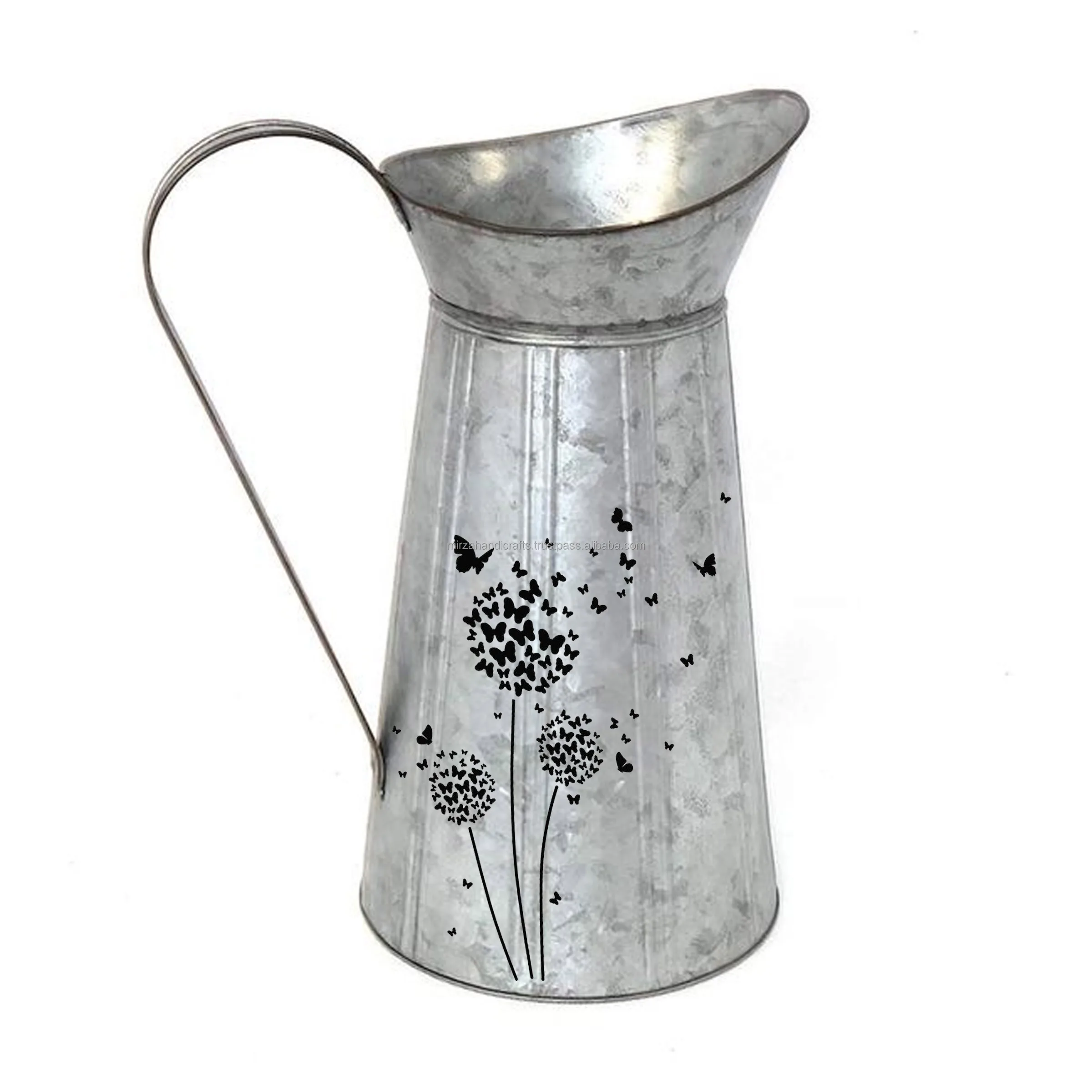 farmhouse style with this beautiful milk jug vase Heart shape design Handcrafted with handle Decorative Pitcher custom Price