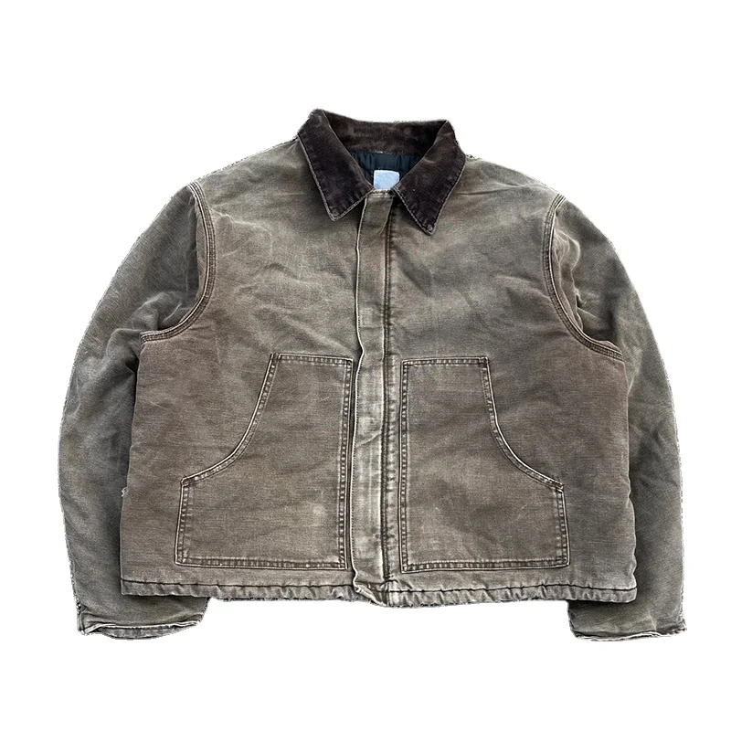 OEM custom logo Heavyweight Duck Canvas Work Jacket Men Distress Carpenter Trucker Detroit Work Workers Bomber Eisenhower Jacket