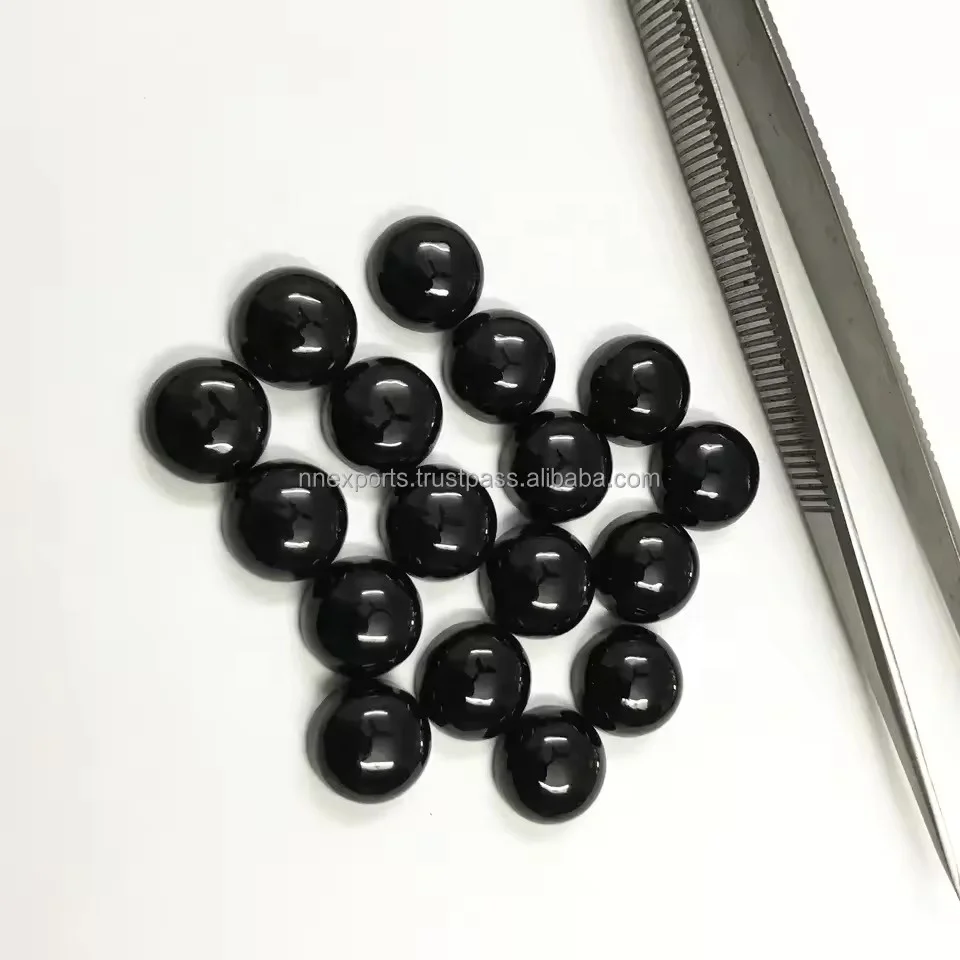 Buy Online 12mm Natural Black Onyx Round Dome Shape Cabochons Best Quality Calibrated Loose Gemstone For Jewelry Setting
