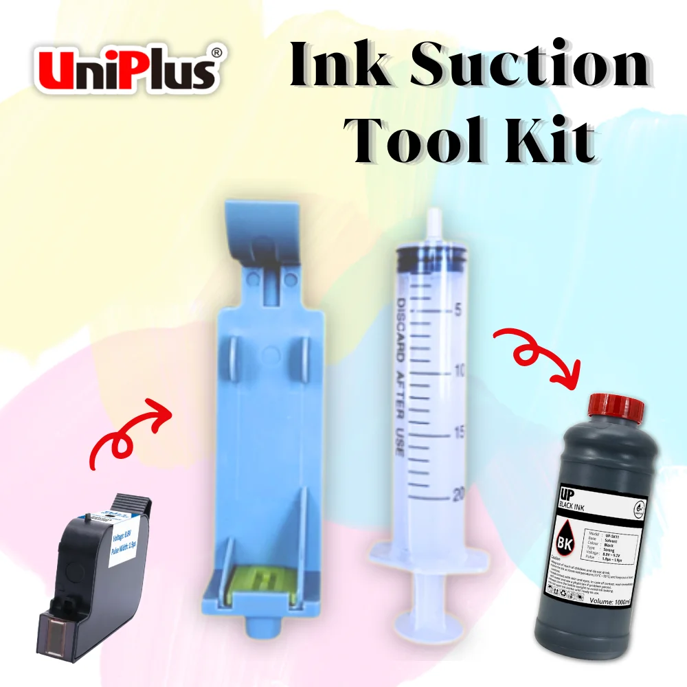 Ink Refill Suction Tool Kit Absorption Clip with Syringe for HP45 51645 HP2580 2588 2590 TIJ Ink Cartridge