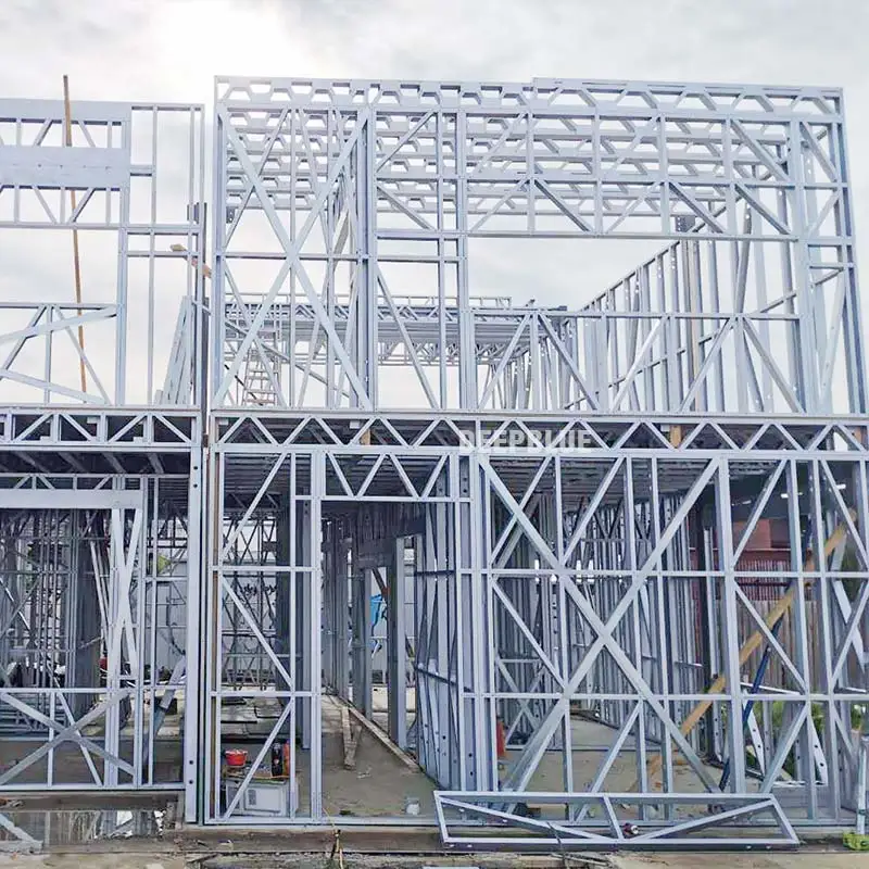 prefab light steel frame home townhouse building  kits apartment 3 bedrooms home multi family house prefabricated