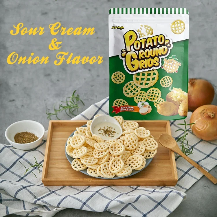 Potato chips snack 110g_Sour cream & Onion flavour (Grid shape) Free Sample Available New Business Opportunity